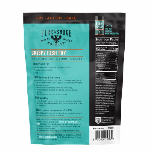 Fire & Smoke Society Crispy Coatings Fish Monger Seasoned Batter Mix, 12.1  oz - Kroger