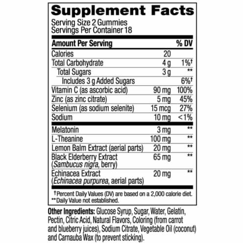 OLLY Immunity Sleep Elderberry Berry Flavor Gummy Supplement Melatonin 3mg Perspective: back