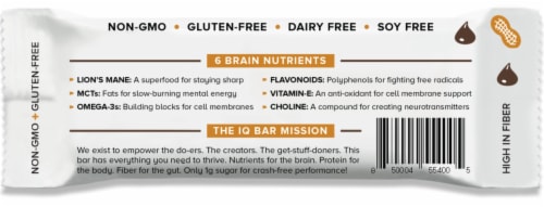 IQ Bar Peanut Butter Chip Protein Bar Perspective: back