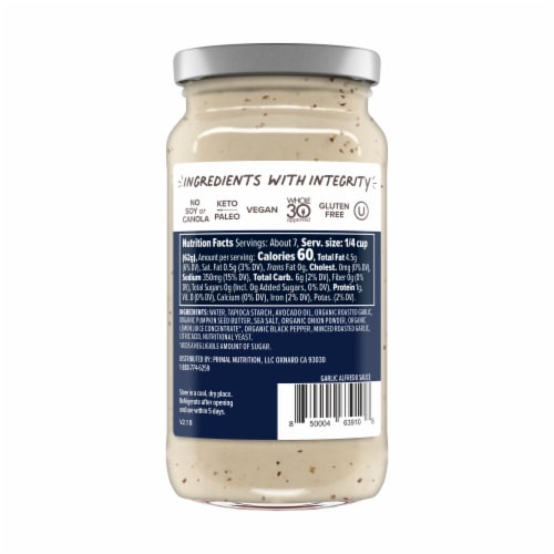 Primal Kitchen No Dairy Garlic Alfredo Sauce Perspective: back