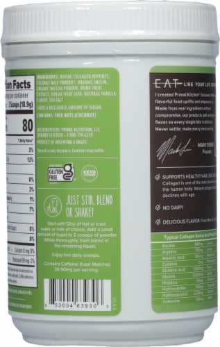 Primal Kitchen Matcha Collagen Keto Latte Collagen Peptide Drink Mix Perspective: back