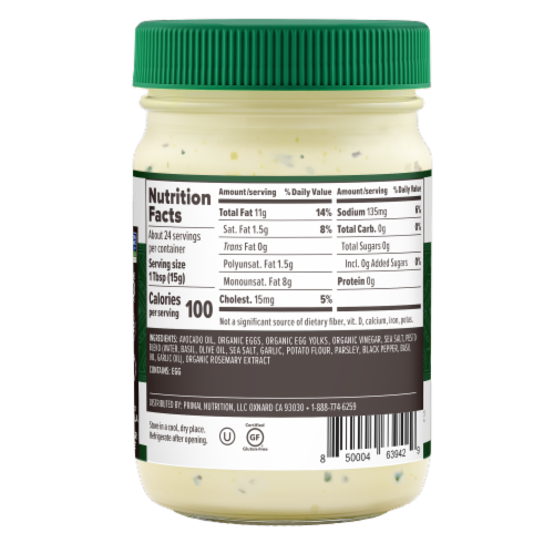 Primal Kitchen® Pesto Mayo Made with Avocado Oil Perspective: back