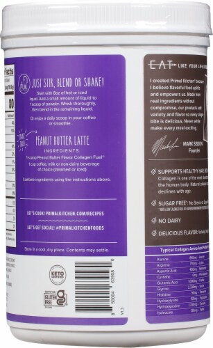 Primal Kitchen Collagen Fuel Peanut Butter Collagen Peptide Drink Mix Perspective: back