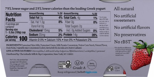 Siggi's® Strawberry Flavor Icelandic Yogurt Perspective: back