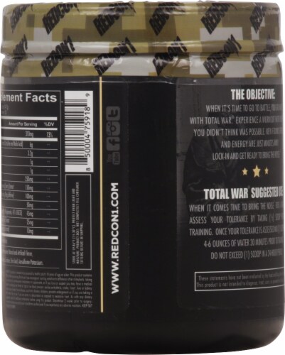 Redcon1  Total War Preworkout   Blue Lemonade Perspective: back