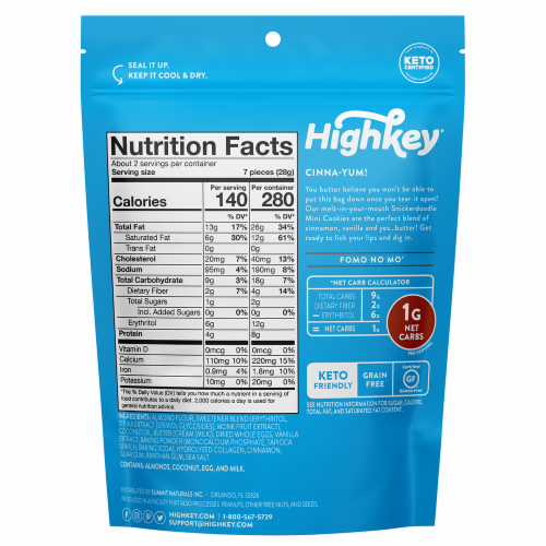 HighKey® Keto Snickerdoodle Mini Cookies Perspective: back