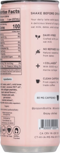 Pop & Bottle Vanilla Oatmilk Latte + Collagen Perspective: back