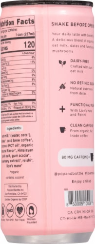 Pop & Bottle Caramel Cold Brew Oat Milk Latte Perspective: back