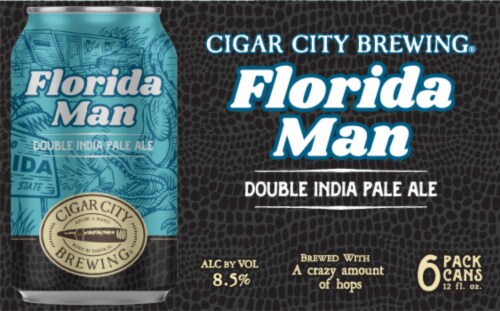 Cigar City Brewing® Florida Man™ Double India Pale Ale Craft Beer Cans Perspective: back