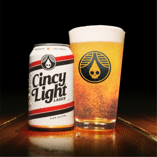 Rhinegeist Cincy Light Lager Craft Beer Perspective: back
