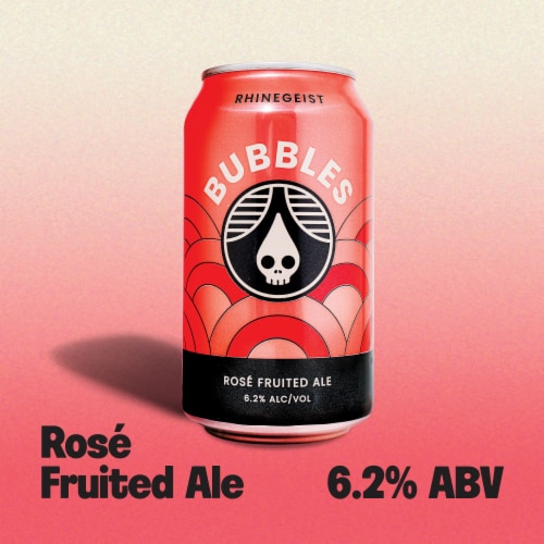 Rhinegeist Bubbles Rose Fruited Ale Perspective: back