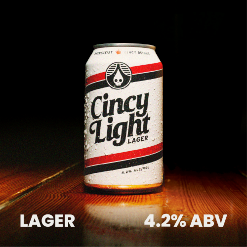 Rhinegeist Cincy Light Lager Craft Beer Perspective: back