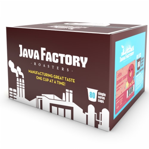Java Factory Medium Roast Coffee Pods for K-Cup Brewers, Donut Shop Blend, 80 count Perspective: back