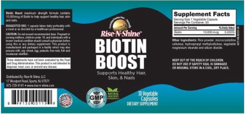 Rise-N-Shine Biotin Boost Supplement Perspective: back