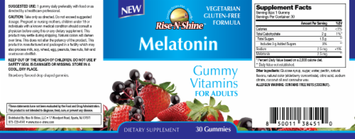 Rise-N-Shin Melatonin Gummy Vitamins-30 Count Perspective: back