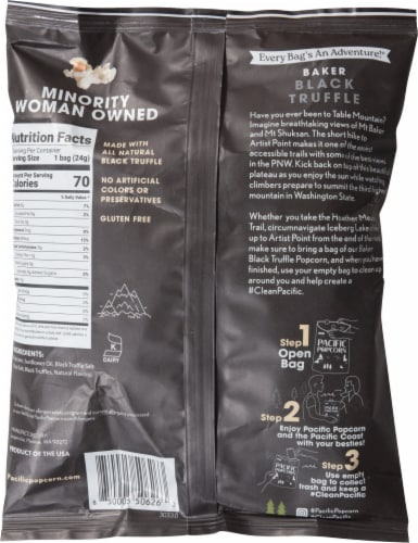Pacific Popcorn Baker Black Truffle Popcorn Perspective: back