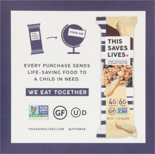 This Saves Lives Dark Chocolate & Peanut Butter Protein Bars Perspective: back