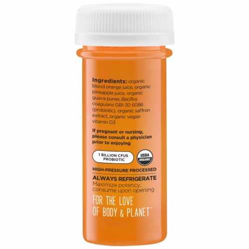 So Good So You® Happy Blood Orange Guava Probiotic Juice Shot Perspective: back