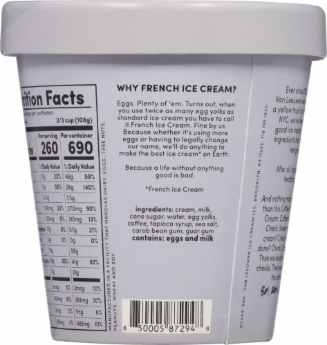 Van Leeuwen® Coffee Affogato French Ice Cream Pint Perspective: back