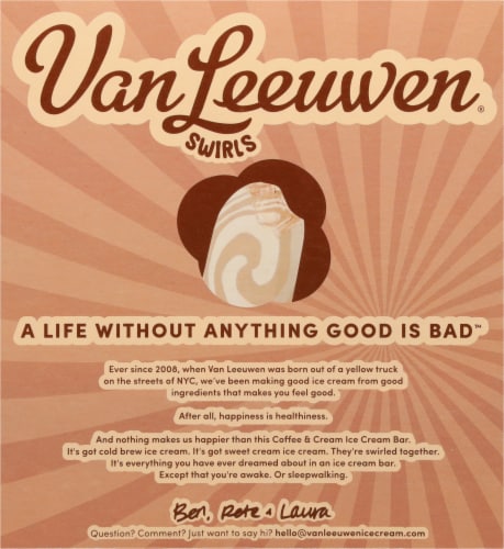 Van Leeuwen® Swirls Coffee & Cream French Ice Cream Bar Perspective: back