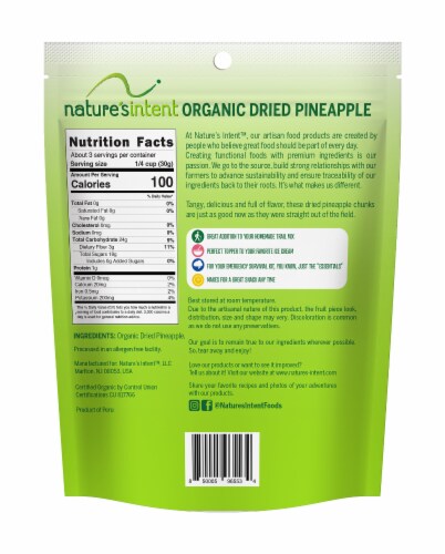 Nature's Intent™ Organic Dried Pineapple Perspective: back
