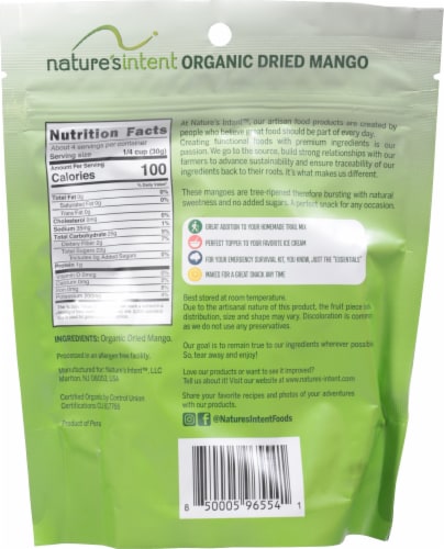 Nature's Intent™ Organic Dried Mango Perspective: back