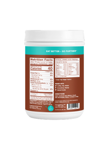 Further Food™ Chocolate Collagen + Reishi Mushroom Peptides Perspective: back