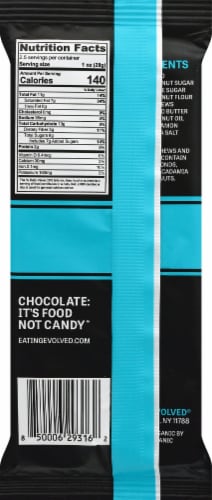 Evolved Vegan Cashew Cookie Dough Filled Dark Chocolate Bar Perspective: back