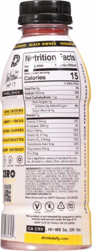 Defy® BOOST Elderberry Lemonade Energy Drink Bottle Perspective: back