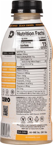 BOOST® Orange Rush Energy Drink Bottle Perspective: back