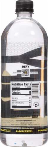 DEFY® Alkaline 9.5+ pH Purified Bottled Water Perspective: back