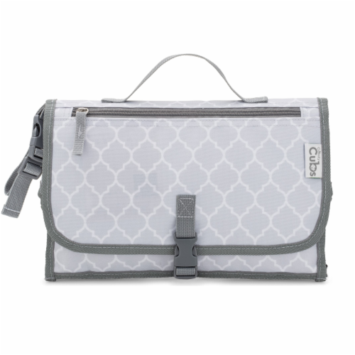 Baby Portable Changing Pad, Diaper Bag, Travel Mat Station, Large, Grey Pattern Perspective: back