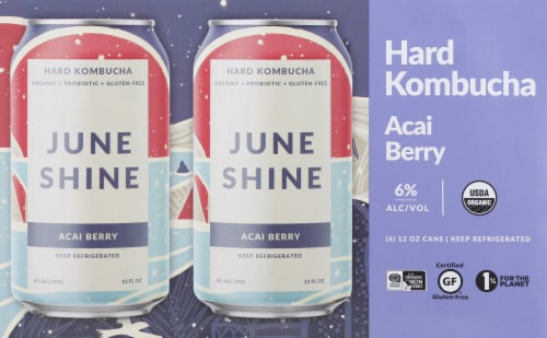 JuneShine Acai Berry Hard Kombucha Perspective: back