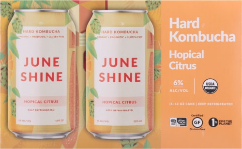 JuneShine Hopical Citrus Hard Kombucha Perspective: back