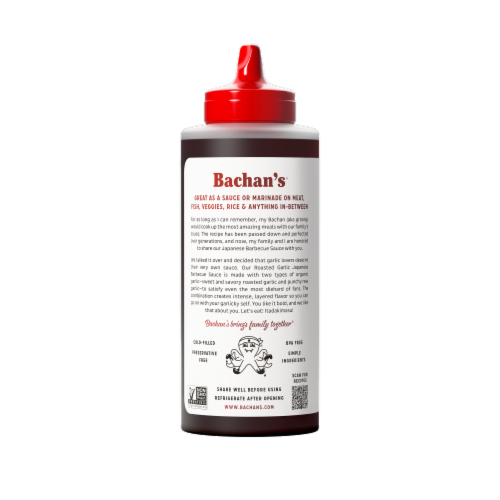 Bachan's® Roasted Garlic Japanese BBQ Sauce Perspective: back