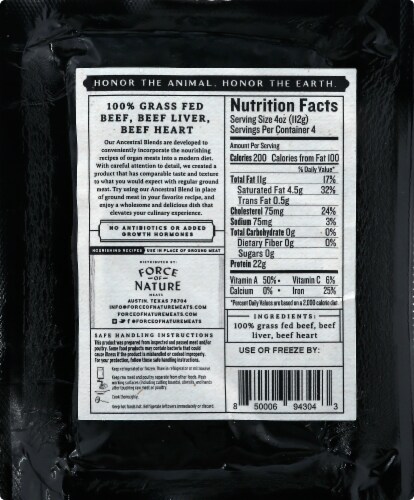 Force of Nature™ Ancestral Grind Grass Fed Ground Beef Perspective: back