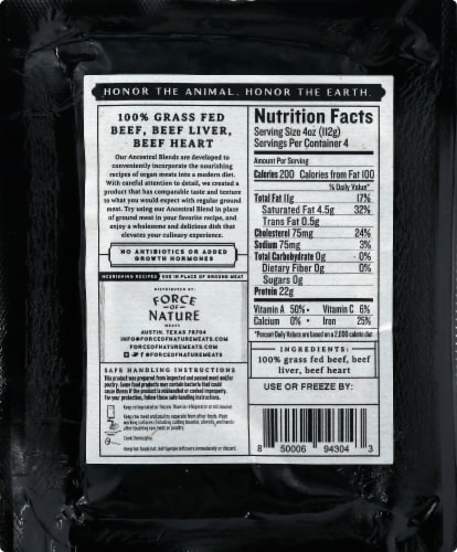 Force of Nature™ Ancestral Grind Grass Fed Ground Beef Perspective: back