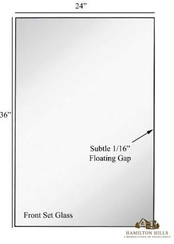 Hamilton Hills 24x36  Silver Vanity Mirror | Brushed Metal Frame | Rectangular or Square Perspective: back