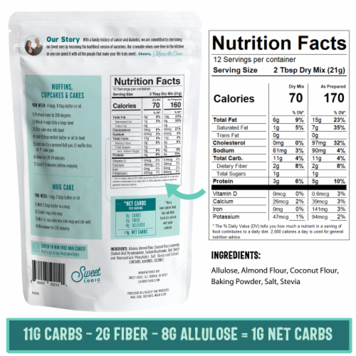 Sweet Logic Keto Yellow Cake Baking Mix Perspective: back