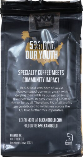 BLK & Bold® Rise & Grnd Medium Roast Whole Bean Coffee Perspective: back