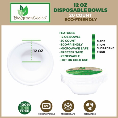 12 oz Eco-Friendly Disposable Soup Bowl (240 Count) Perspective: back