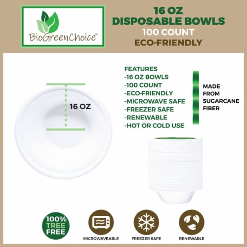 16 oz Eco-Friendly Disposable Soup Bowl (100 Count) Perspective: back
