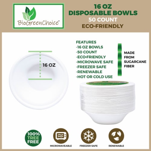 16 oz Eco-Friendly Disposable Soup Bowl (50 Count) Perspective: back