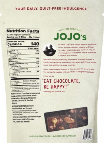 JOJO's Raspberry Dream Guilt-Free Chocolate Bites Perspective: back