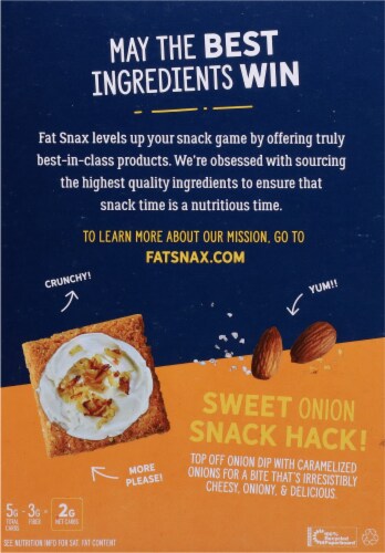Fat Snax Cheddar Almond Flour Crackers Perspective: back