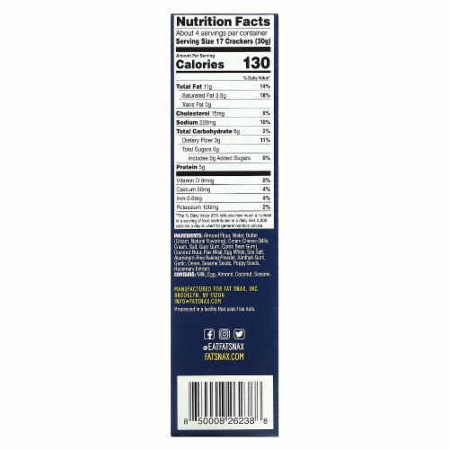 Fat Snax Everything Keto & Gluten Free Crackers Perspective: back
