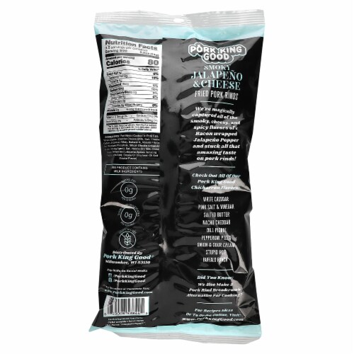 Pork King Good® Jalapeno & Cheese Pork Rinds Perspective: back