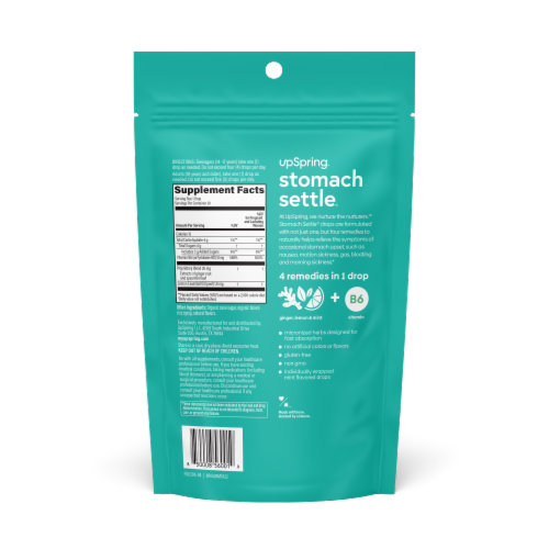 UpSpring® Stomach Settle® Mint Flavor Upset Stomach Drops Perspective: back