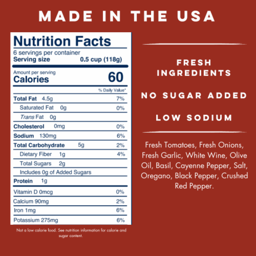 Yo Mama's Foods® Low-Carb Spicy Marinara Pasta Sauce Perspective: back