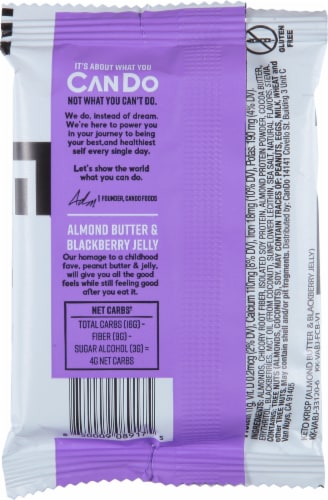 CanDo Keto Krisp Almond Butter & Blackberry Jelly Protein Bars Perspective: back